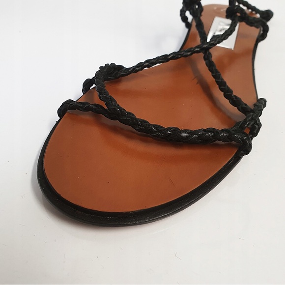 ZARA leather braided strap sandals - Picture 7 of 9